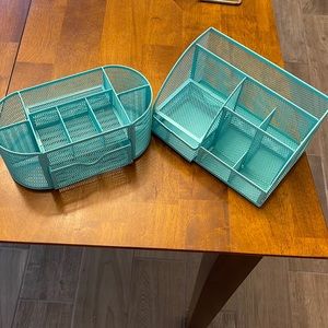 Aqua Blue Desk Organizer